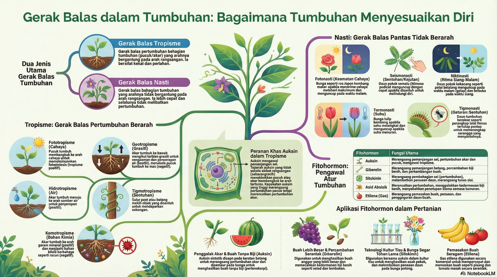Nota Biologi Tingkatan 5 Bab 5: Gerak Balas Dalam Tumbuhan