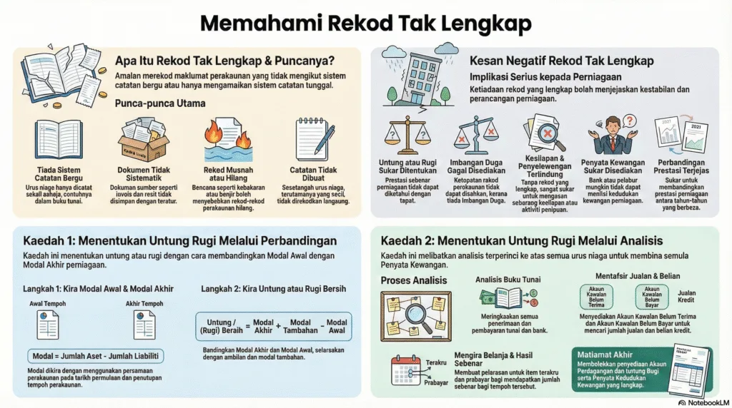 Nota Prinsip Perakaunan Tingkatan 5 Bab 2: Rekod Tak Lengkap