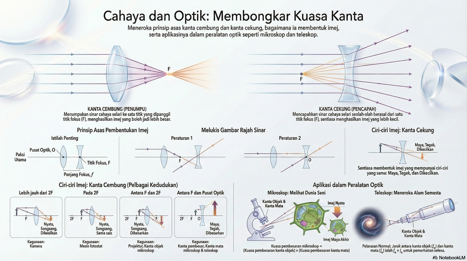 Nota Sains Bab 7 Tingkatan 5: CAHAYA DAN OPTIK