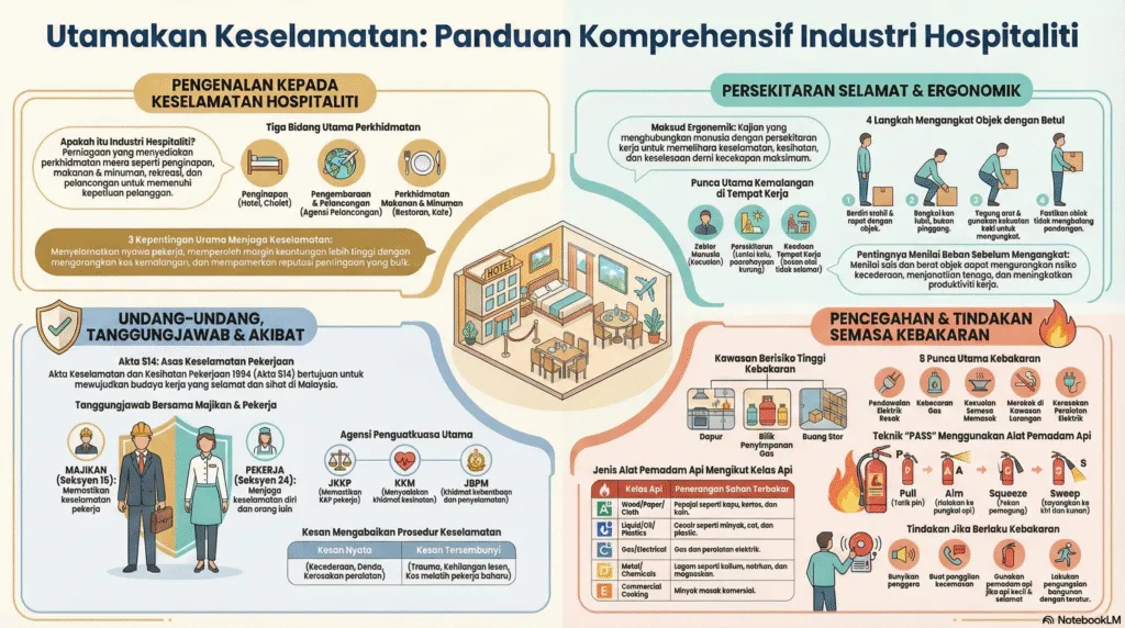 Nota Sains Rumah Tangga Tingkatan 5 Bab 1: Keselamatan Di Tempat Kerja Dalam Industri Hospitaliti