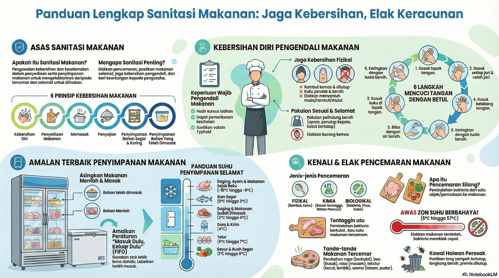 Nota Sains Rumah Tangga Tingkatan 5 Bab 2: Sanitasi Dalam Penyediaan Dan Penyimpanan Makanan