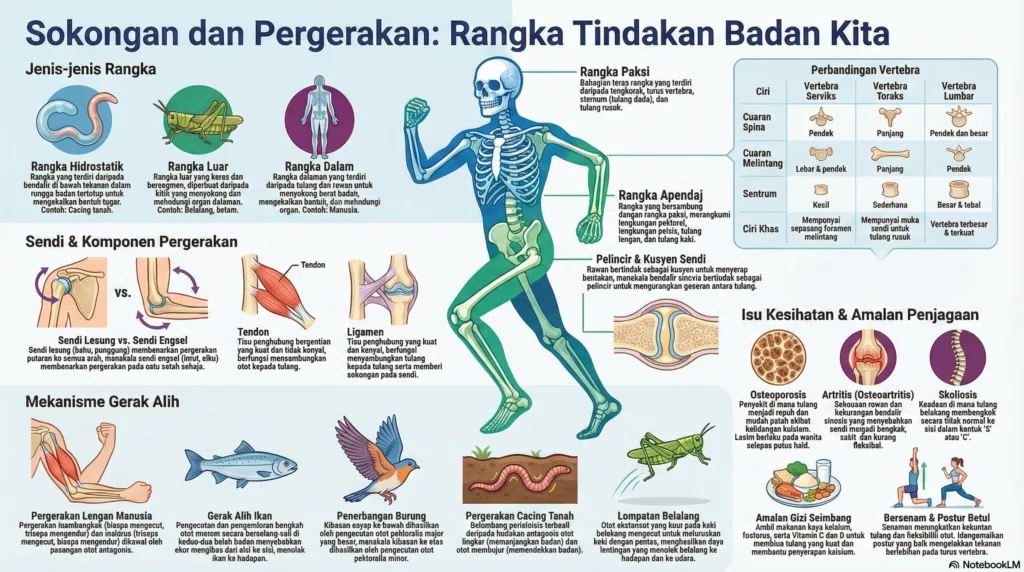 Nota Biologi Tingkatan 4 Bab 14: Sokongan Dan Pergerakan Dalam Manusia Dan Haiwan