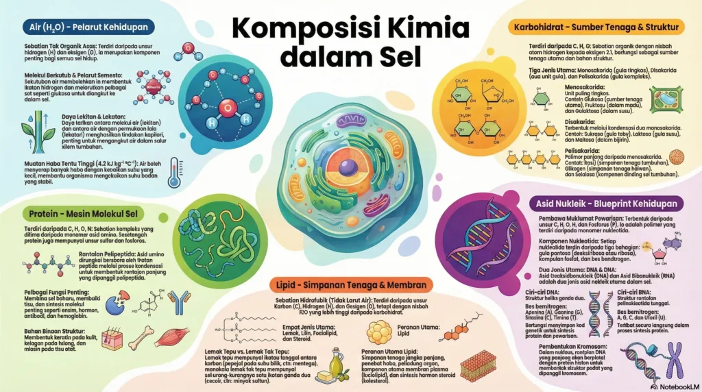 Nota Biologi Tingkatan 4 Bab 4: Komposisi Kimia Dalam Sel