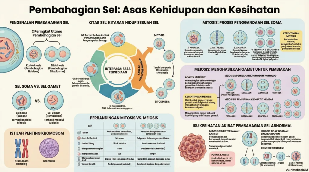 Nota Biologi Tingkatan 4 Bab 6: Pembahagian Sel