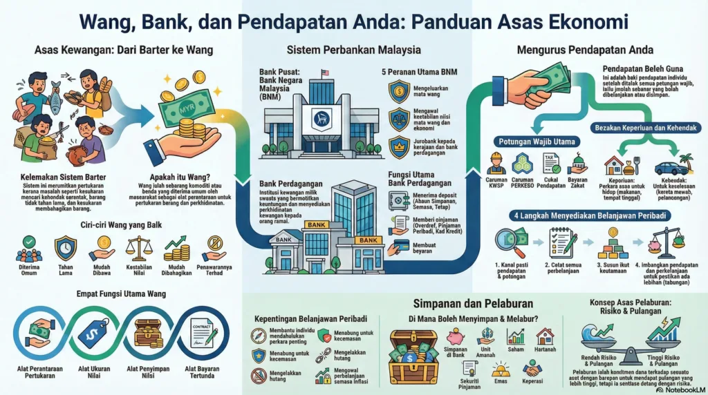 Nota Ekonomi Tingkatan 4 Bab 3: Wang, Bank Dan Pendapatan Individu