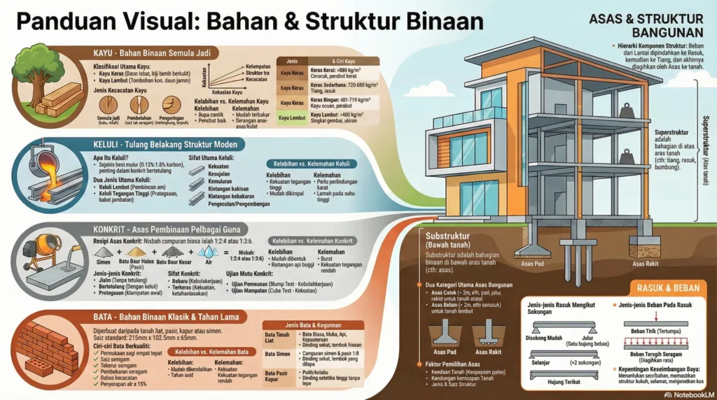 Nota Pengajian Kejuruteraan Awam Tingkatan 4 Bab 2: Bahan Dan Struktur Binaan