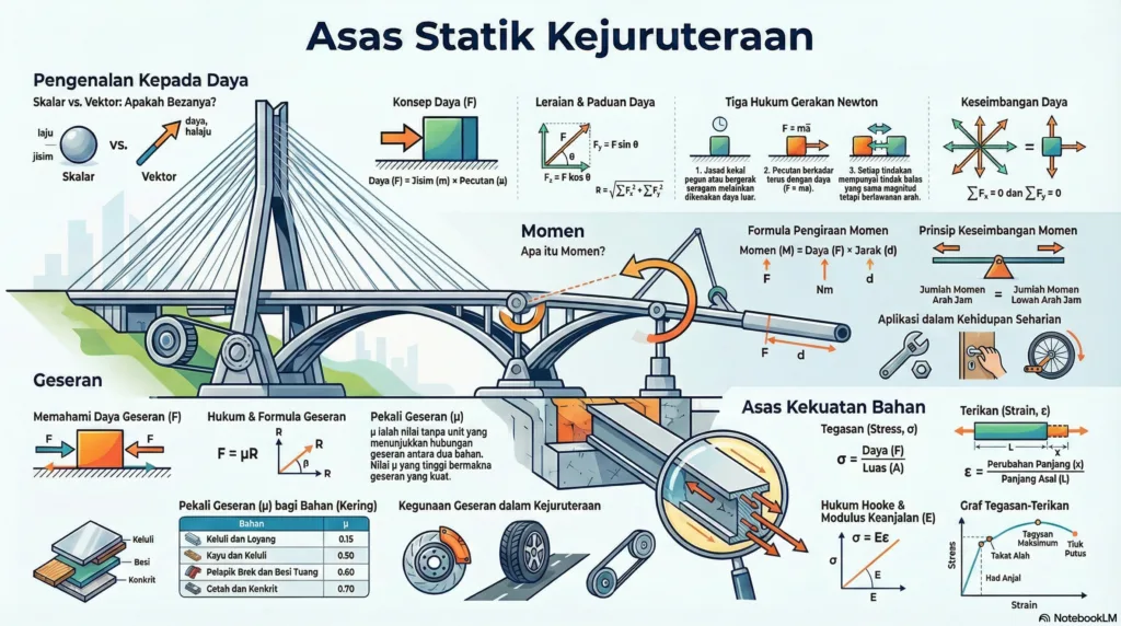 Nota Pengajian Kejuruteraan Mekanikal Tingkatan 4 Bab 3: Asas Statik Kejuruteraan