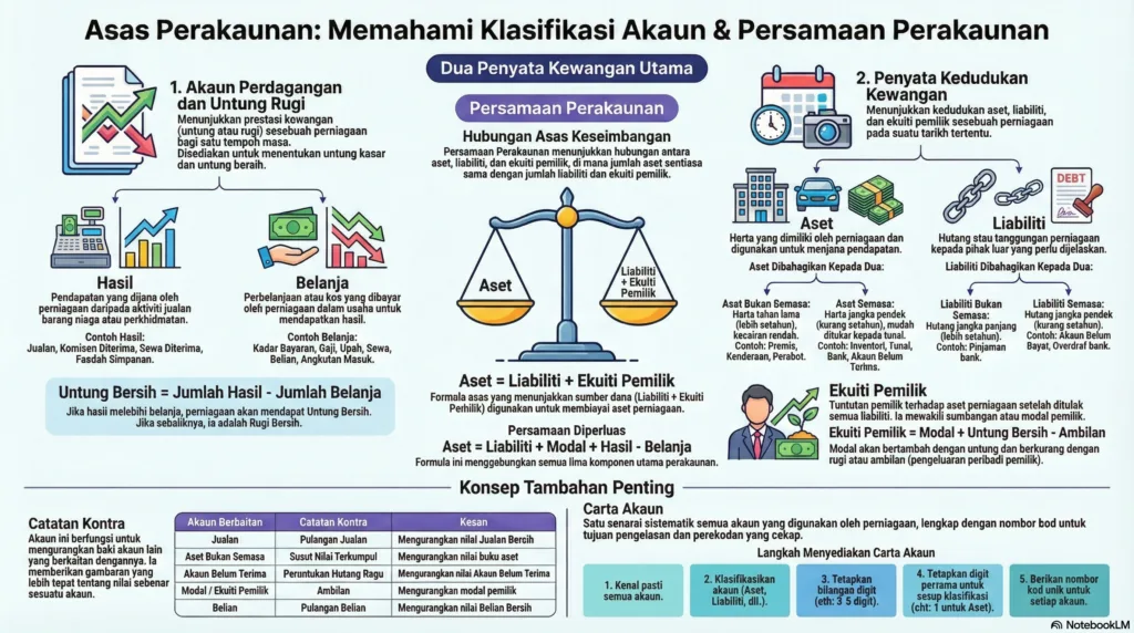 Nota Prinsip Perakaunan Tingkatan 4 Bab 2: Klasifikasi Akaun Dan Persamaan Akaun