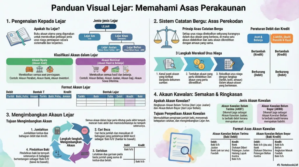 Nota Prinsip Perakaunan Tingkatan 4 Bab 5: Lejar