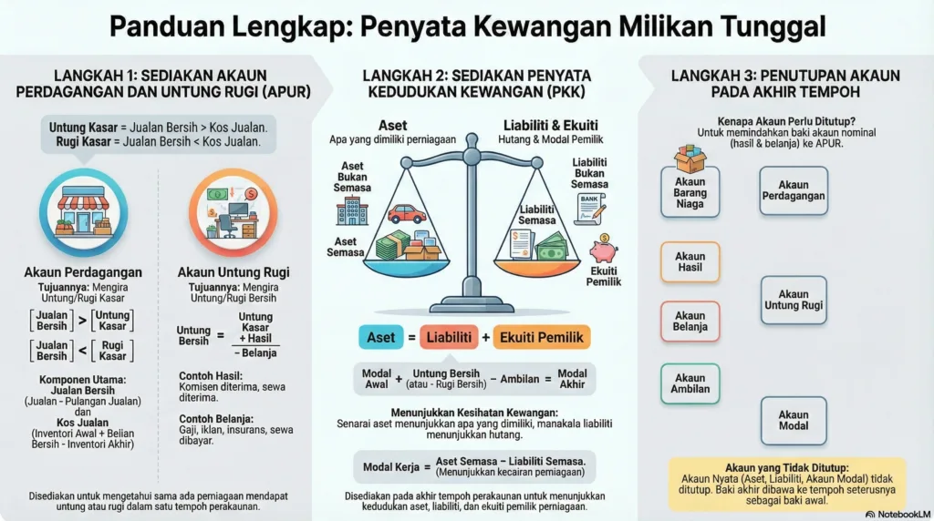 Nota Prinsip Perakaunan Tingkatan 4 Bab 7: Penyata Kewangan Milikan Tunggal Tanpa Pelarasan