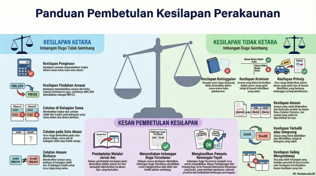 Nota Prinsip Perakaunan Tingkatan 4 Bab 9: Pembetulan Kesilapan