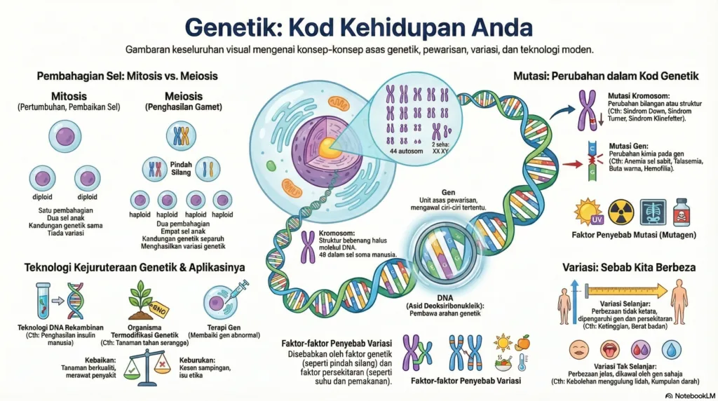 Nota Sains Tingkatan 4 Bab 5: Genetik