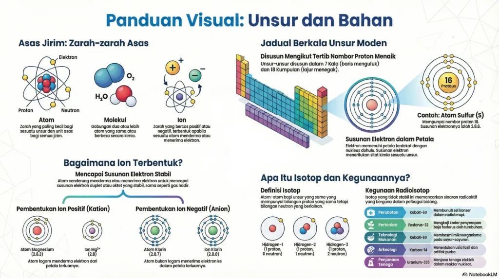 Nota Sains Tingkatan 4 Bab 8: Unsur Dan Bahan