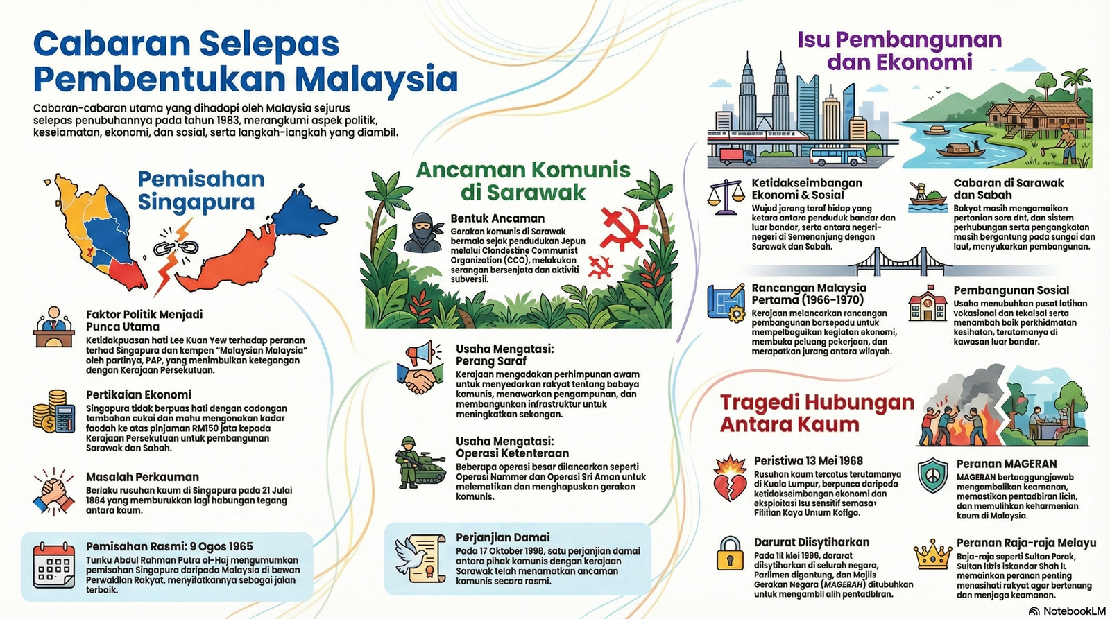 Nota Sejarah Tingkatan 5 Bab 6: Cabaran Selepas Pembentukan Malaysia